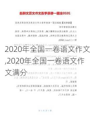 2020年全国一卷语文作文,2020年全国一卷语文作文满分-第2张图片-星梦范文网