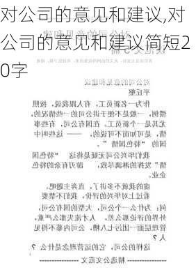 对公司的意见和建议,对公司的意见和建议简短20字