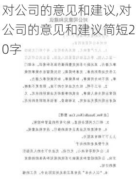 对公司的意见和建议,对公司的意见和建议简短20字-第2张图片-星梦范文网