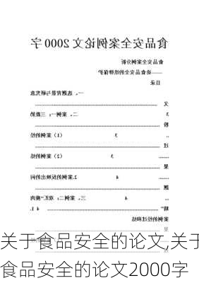 关于食品安全的论文,关于食品安全的论文2000字