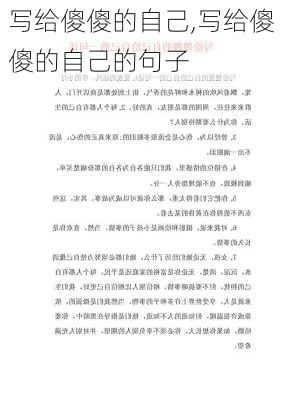 写给傻傻的自己,写给傻傻的自己的句子-第3张图片-星梦范文网