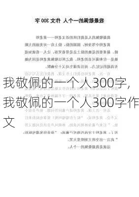 我敬佩的一个人300字,我敬佩的一个人300字作文-第1张图片-星梦范文网