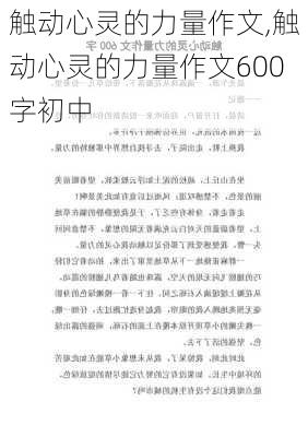 触动心灵的力量作文,触动心灵的力量作文600字初中