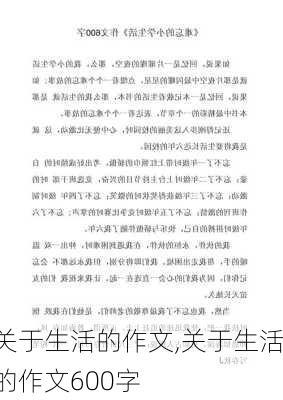 关于生活的作文,关于生活的作文600字