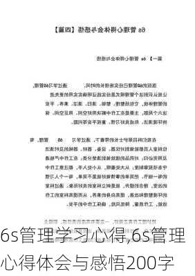 6s管理学习心得,6s管理心得体会与感悟200字-第1张图片-星梦范文网