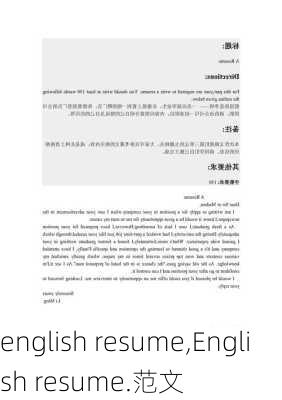 english resume,English resume.范文-第3张图片-星梦范文网