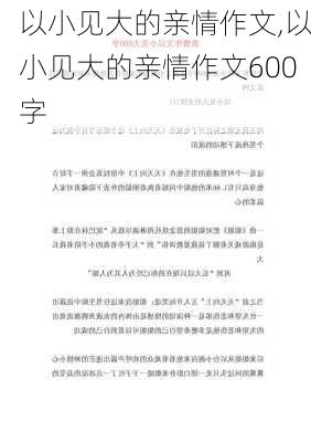 以小见大的亲情作文,以小见大的亲情作文600字