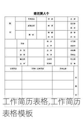 工作简历表格,工作简历表格模板-第1张图片-星梦范文网