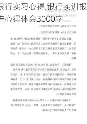 银行实习心得,银行实训报告心得体会3000字