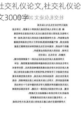 社交礼仪论文,社交礼仪论文3000字-第2张图片-星梦范文网