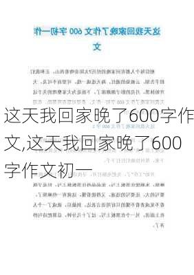 这天我回家晚了600字作文,这天我回家晚了600字作文初一-第2张图片-星梦范文网