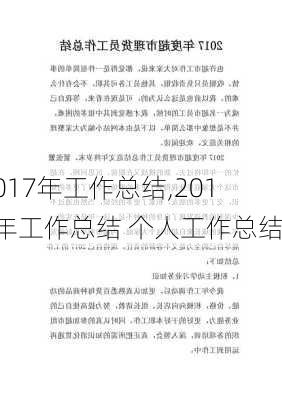 2017年工作总结,2017年工作总结 个人工作总结-第2张图片-星梦范文网