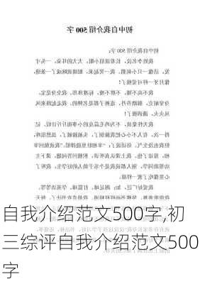 自我介绍范文500字,初三综评自我介绍范文500字-第3张图片-星梦范文网