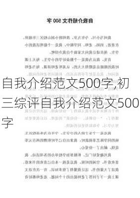 自我介绍范文500字,初三综评自我介绍范文500字-第1张图片-星梦范文网