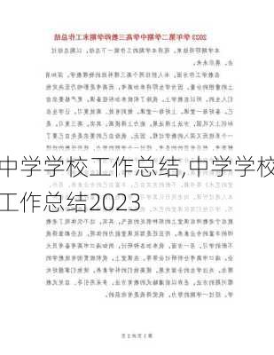 中学学校工作总结,中学学校工作总结2023-第1张图片-星梦范文网