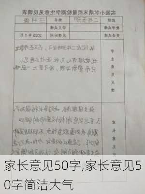 家长意见50字,家长意见50字简洁大气