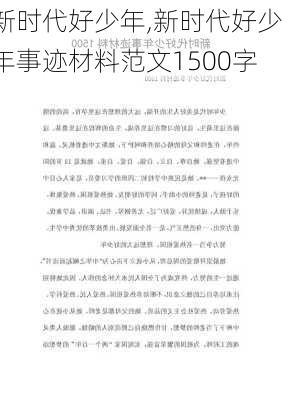 新时代好少年,新时代好少年事迹材料范文1500字-第3张图片-星梦范文网