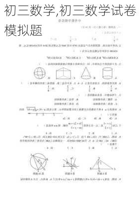 初三数学,初三数学试卷模拟题-第2张图片-星梦范文网