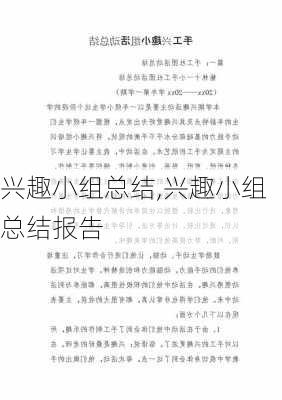 兴趣小组总结,兴趣小组总结报告