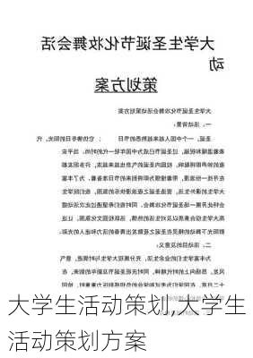 大学生活动策划,大学生活动策划方案-第2张图片-星梦范文网