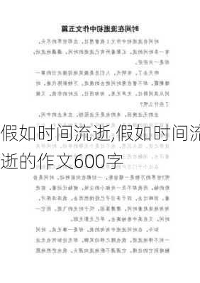 假如时间流逝,假如时间流逝的作文600字-第1张图片-星梦范文网