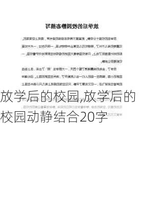 放学后的校园,放学后的校园动静结合20字-第2张图片-星梦范文网