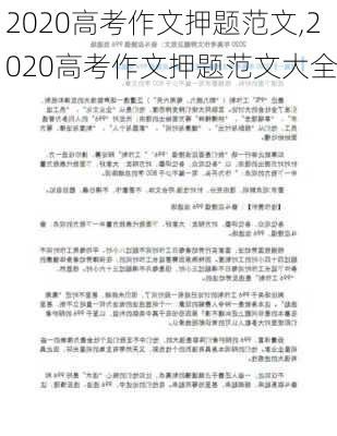 2020高考作文押题范文,2020高考作文押题范文大全-第2张图片-星梦范文网