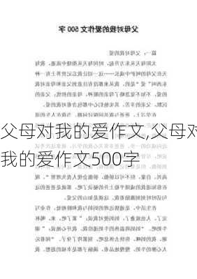 父母对我的爱作文,父母对我的爱作文500字-第3张图片-星梦范文网