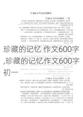 珍藏的记忆 作文600字,珍藏的记忆作文600字初一-第1张图片-星梦范文网