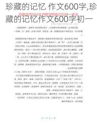 珍藏的记忆 作文600字,珍藏的记忆作文600字初一-第3张图片-星梦范文网