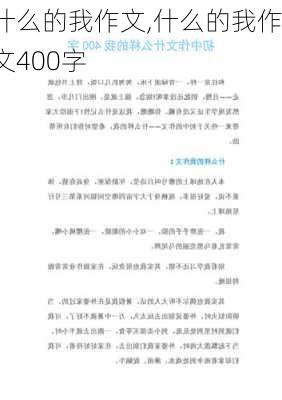 什么的我作文,什么的我作文400字-第1张图片-星梦范文网