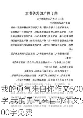 我的勇气来自你作文500字,我的勇气来自你作文500字免费-第2张图片-星梦范文网