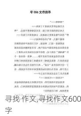 寻找 作文,寻找作文600字-第1张图片-星梦范文网