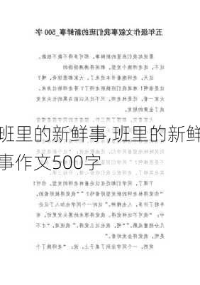 班里的新鲜事,班里的新鲜事作文500字-第2张图片-星梦范文网