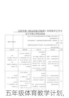 五年级体育教学计划,-第3张图片-星梦范文网