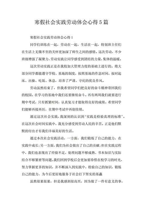 寒假社会实践心得,寒假社会实践心得体会-第1张图片-星梦范文网