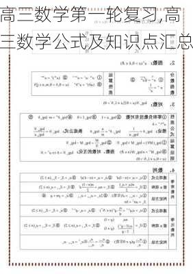 高三数学第一轮复习,高三数学公式及知识点汇总-第2张图片-星梦范文网