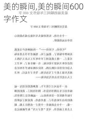 美的瞬间,美的瞬间600字作文-第2张图片-星梦范文网