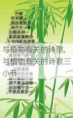 与植物有关的诗歌,与植物有关的诗歌三小节