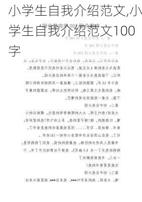 小学生自我介绍范文,小学生自我介绍范文100字-第3张图片-星梦范文网