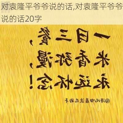 对袁隆平爷爷说的话,对袁隆平爷爷说的话20字-第1张图片-星梦范文网