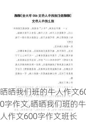 晒晒我们班的牛人作文600字作文,晒晒我们班的牛人作文600字作文班长-第3张图片-星梦范文网