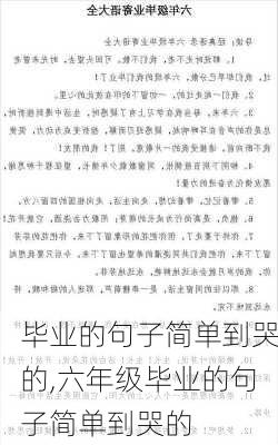 毕业的句子简单到哭的,六年级毕业的句子简单到哭的-第3张图片-星梦范文网