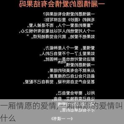 一厢情愿的爱情,一厢情愿的爱情叫什么