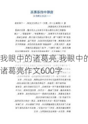 我眼中的诸葛亮,我眼中的诸葛亮作文600字-第3张图片-星梦范文网