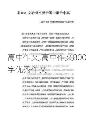 高中作文,高中作文800字优秀作文-第2张图片-星梦范文网