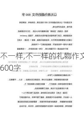 不一样,不一样的礼物作文600字-第3张图片-星梦范文网