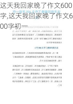 这天我回家晚了作文600字,这天我回家晚了作文600字初一