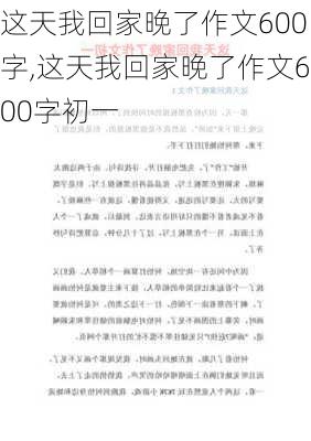 这天我回家晚了作文600字,这天我回家晚了作文600字初一-第3张图片-星梦范文网