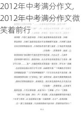 2012年中考满分作文,2012年中考满分作文微笑着前行-第3张图片-星梦范文网